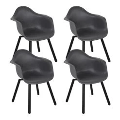 4er Set Gartenstuhl MONTREUX In Grau