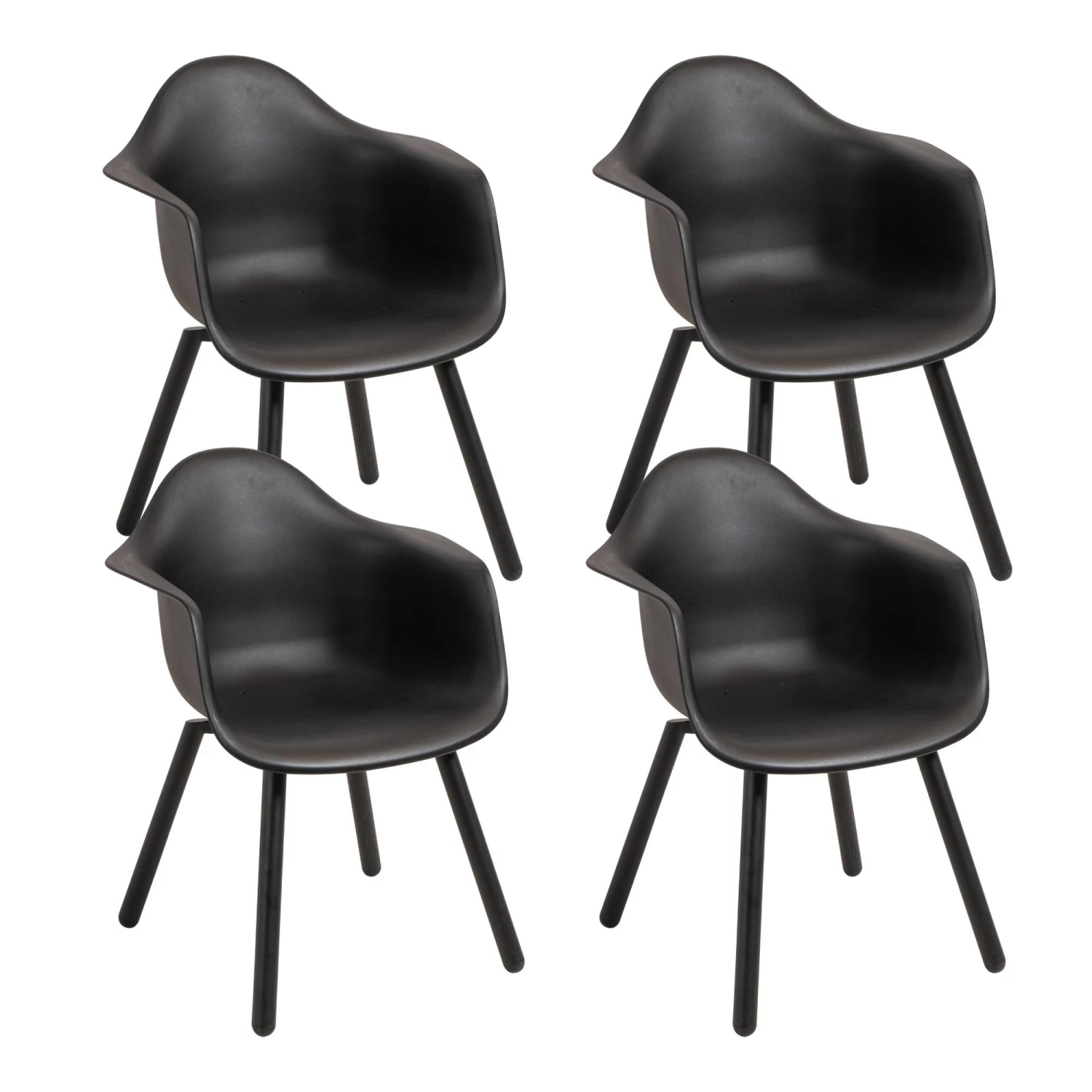 4er Set Gartenstuhl MONTREUX In Schwarz