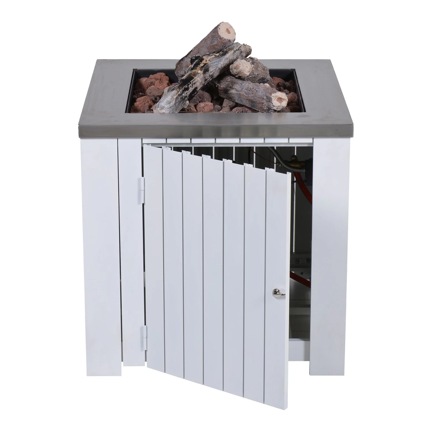 Gartenkamin, Feuerstelle FARO In Farbe Weiss-Matt – Bild 2