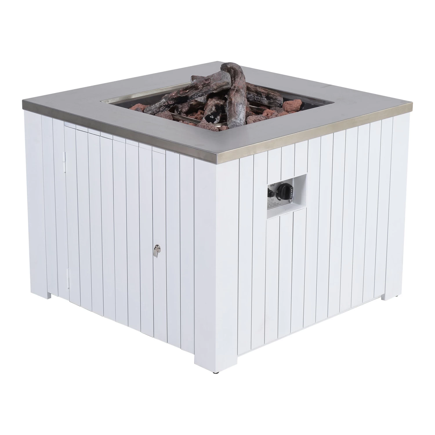 Gartenkamin, Feuerstelle FARO In Farbe Weiss-Matt – Bild 3