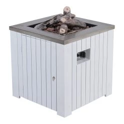 Gartenkamin, Feuerstelle FARO In Farbe Weiss-Matt