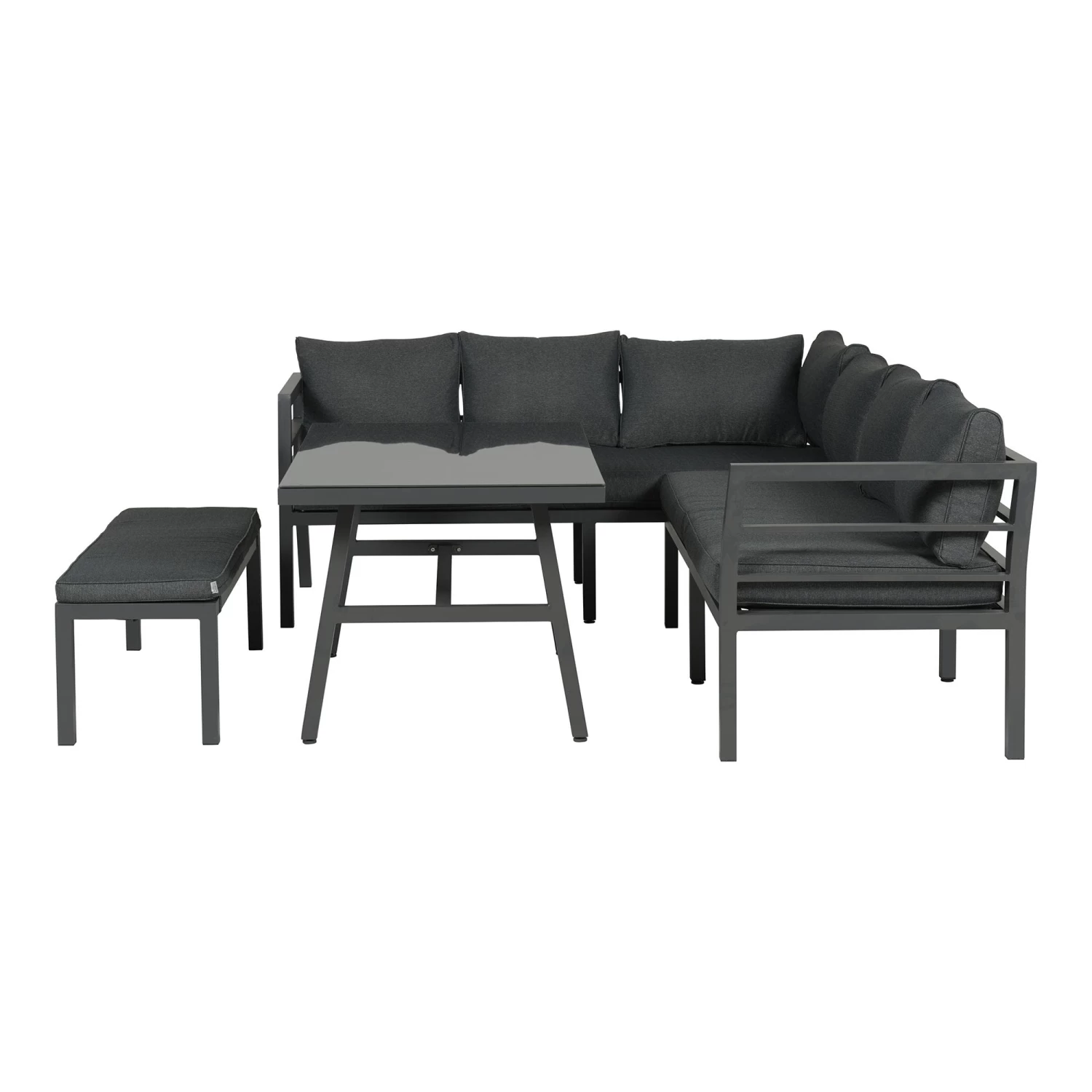 Gartenmöbel Sitzgruppe Lounge Set BLAKES In Farbe Schwarz / Polster Schwarz – Bild 2