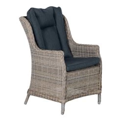Gartensessel OSBORNE In Farbe Geflecht Naturfarben / Polster Anthrazit