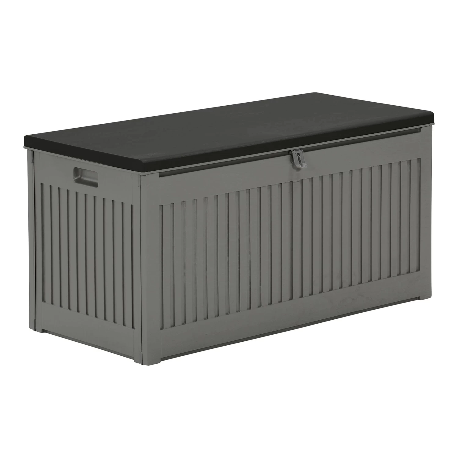 Outdoor Kissenbox "PRIMO BLACK" 270l Wasserdicht In Farbe Grau - Schwarz