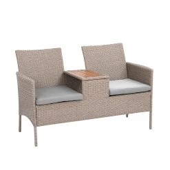 Gartenbank Paris, Mit Holztischplatte