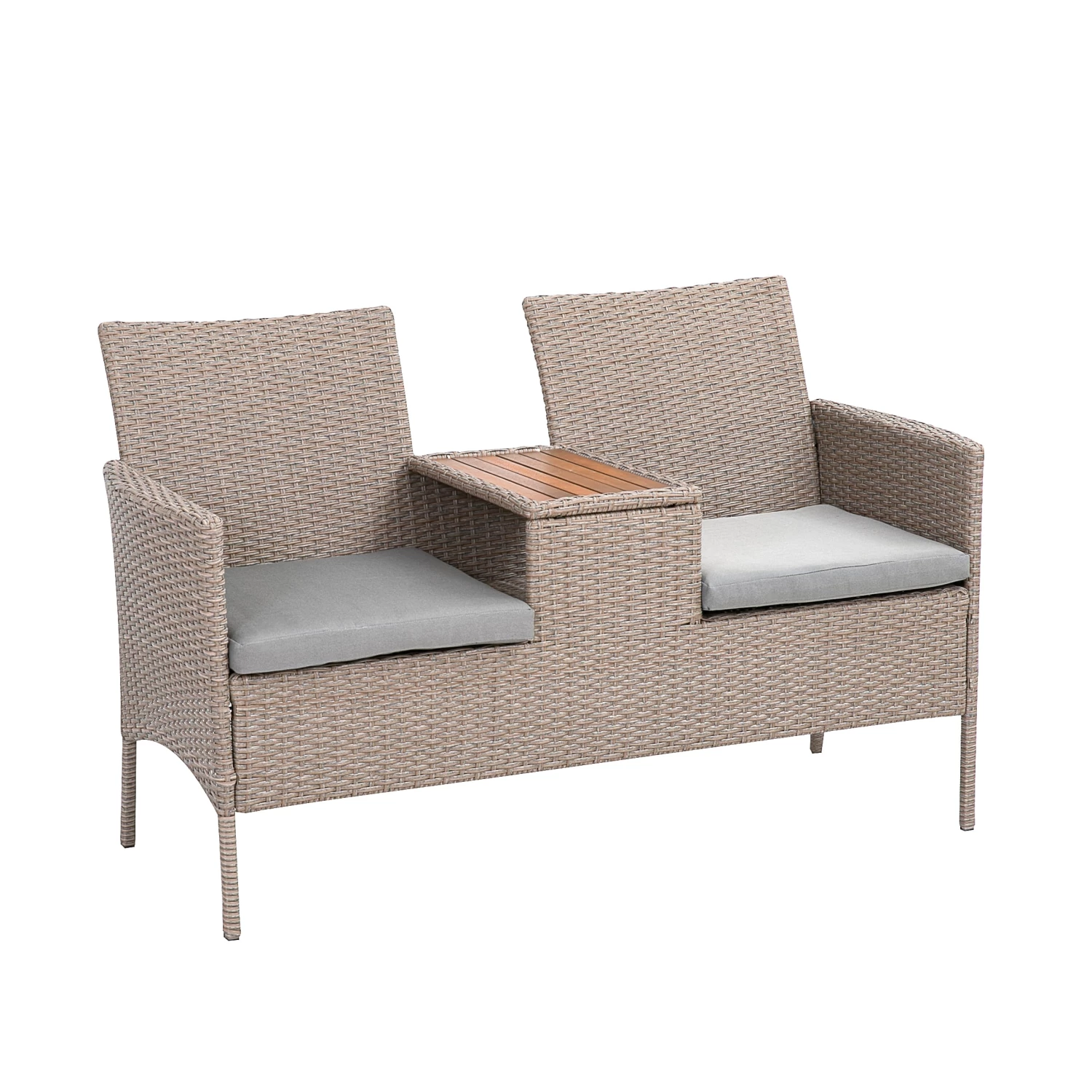 Gartenbank Paris, Mit Holztischplatte