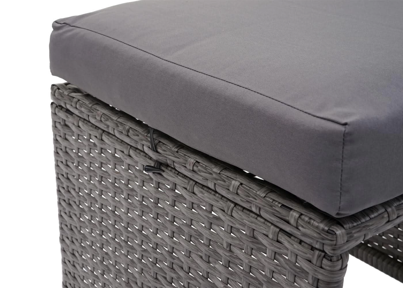 2er-Set Hocker G16, Grau, Kissen Dunkelgrau – Bild 4