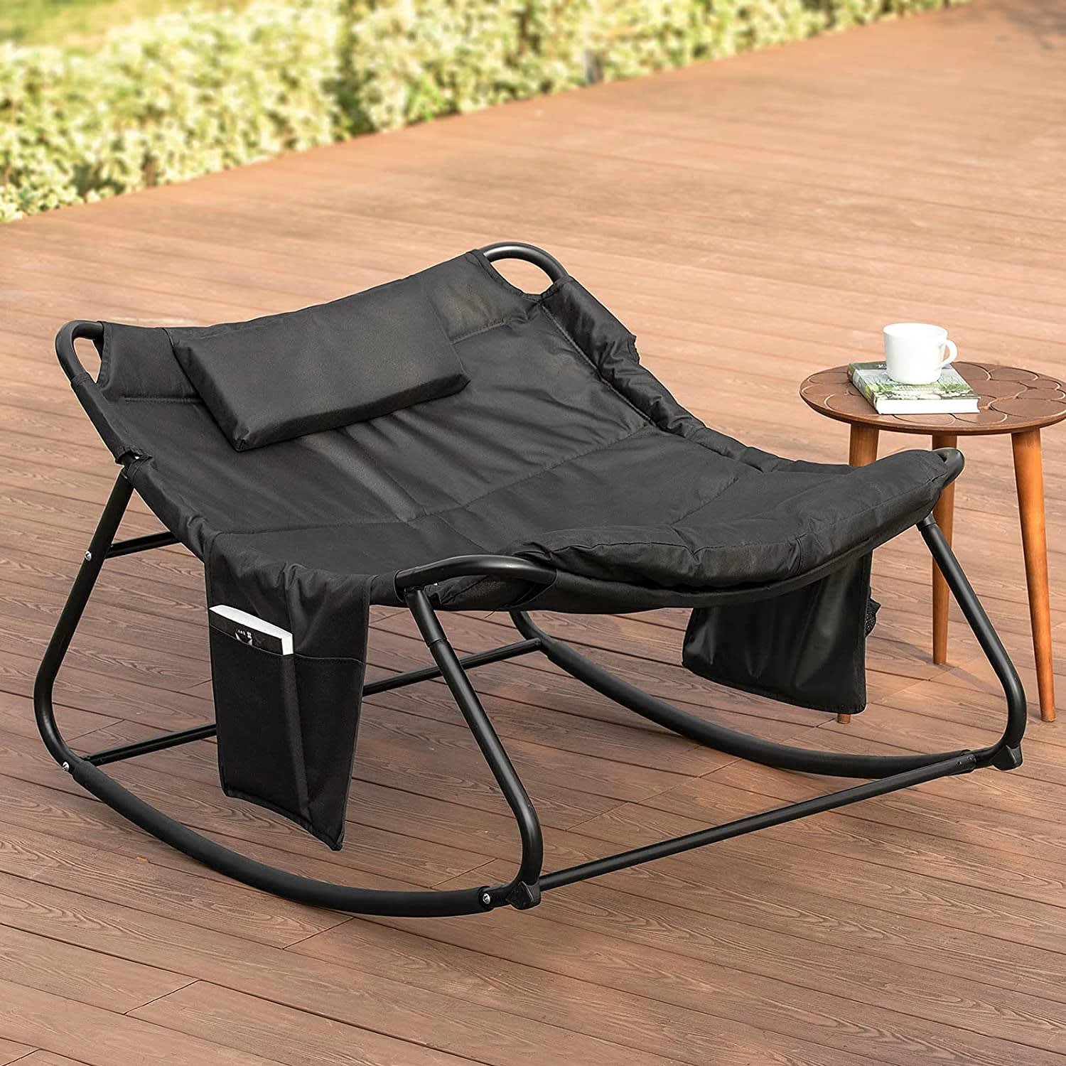 Schaukelstuhl In Schwarz - (B)106 X (H)11 X (T)52cm – Bild 3