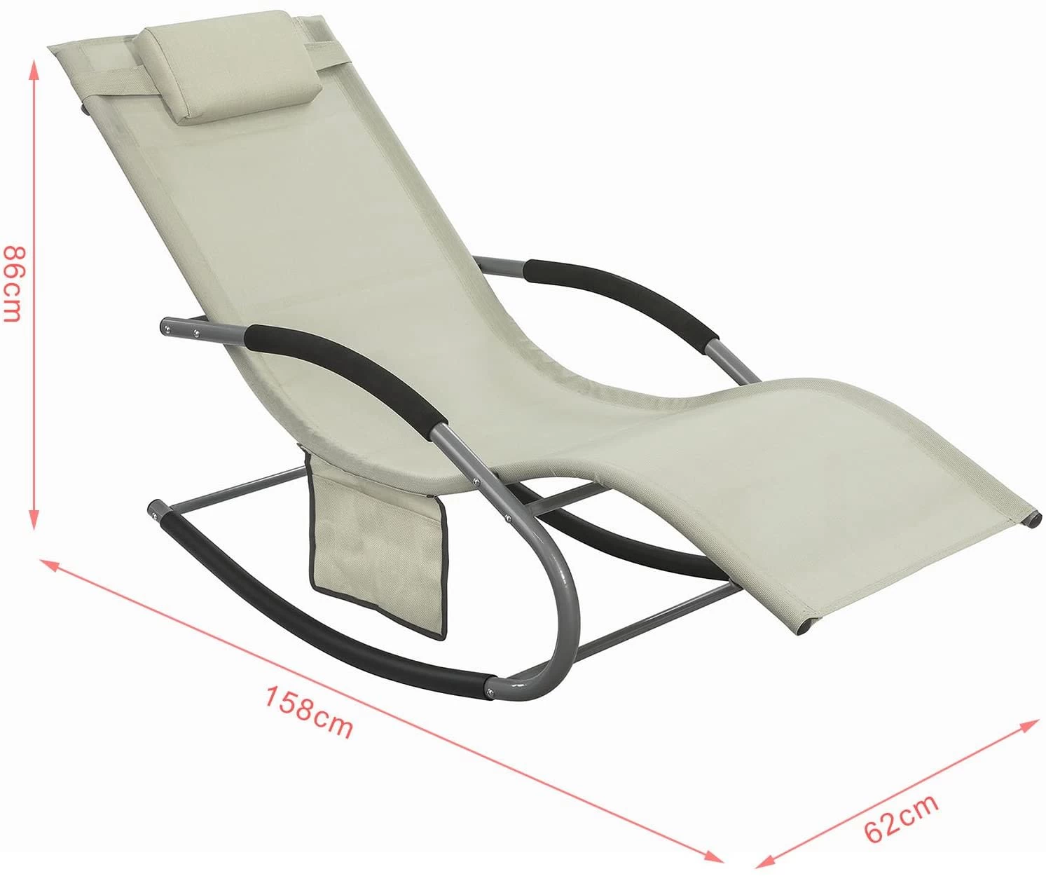 Sonnenliege In Beige - (B)150 X (H)63 X (T)87cm – Bild 4